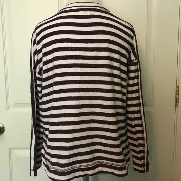 Madewell Maroon/White Striped Top - Picture 4 of 8